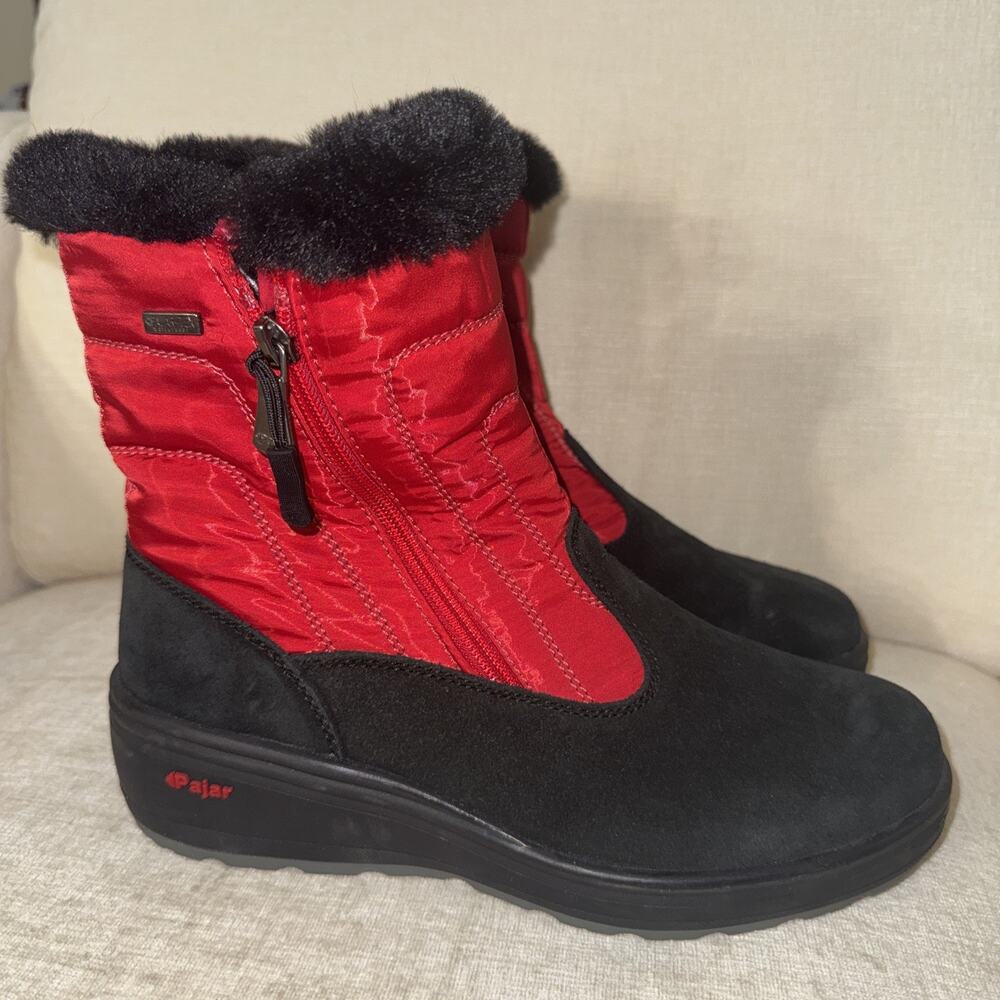 Pajar Women's Raff Red Winter Snow Insulated Side Zip Boots SZ 9-9.5 EUC - Picture 2 of 12